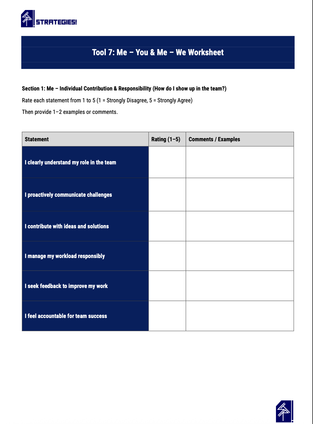 Me – You & Me – We Worksheet